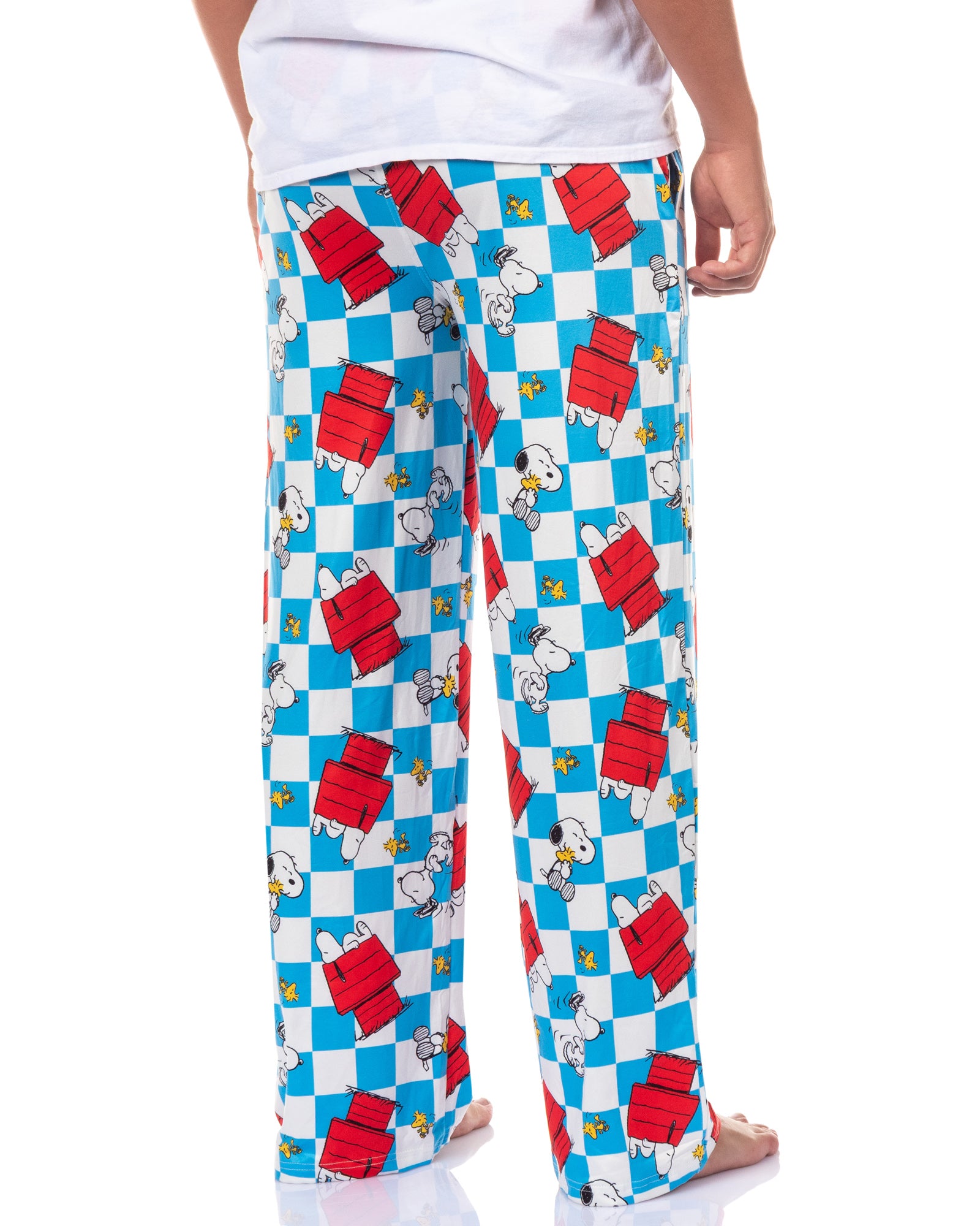 Peanuts Pajamas Men's Snoopy and Woodstock Doghouse Checker Pajama Pants
