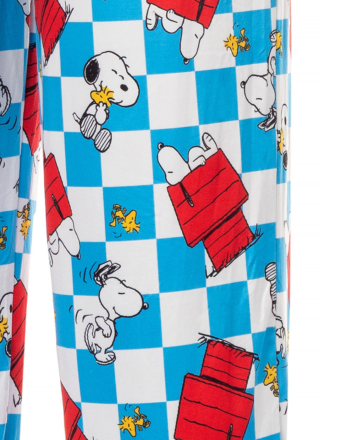 Peanuts Pajamas Men's Snoopy and Woodstock Doghouse Checker Pajama Pants