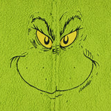 The Grinch Union Suit Adult Embroidered Face Plush Full-Zip Pajama Costume