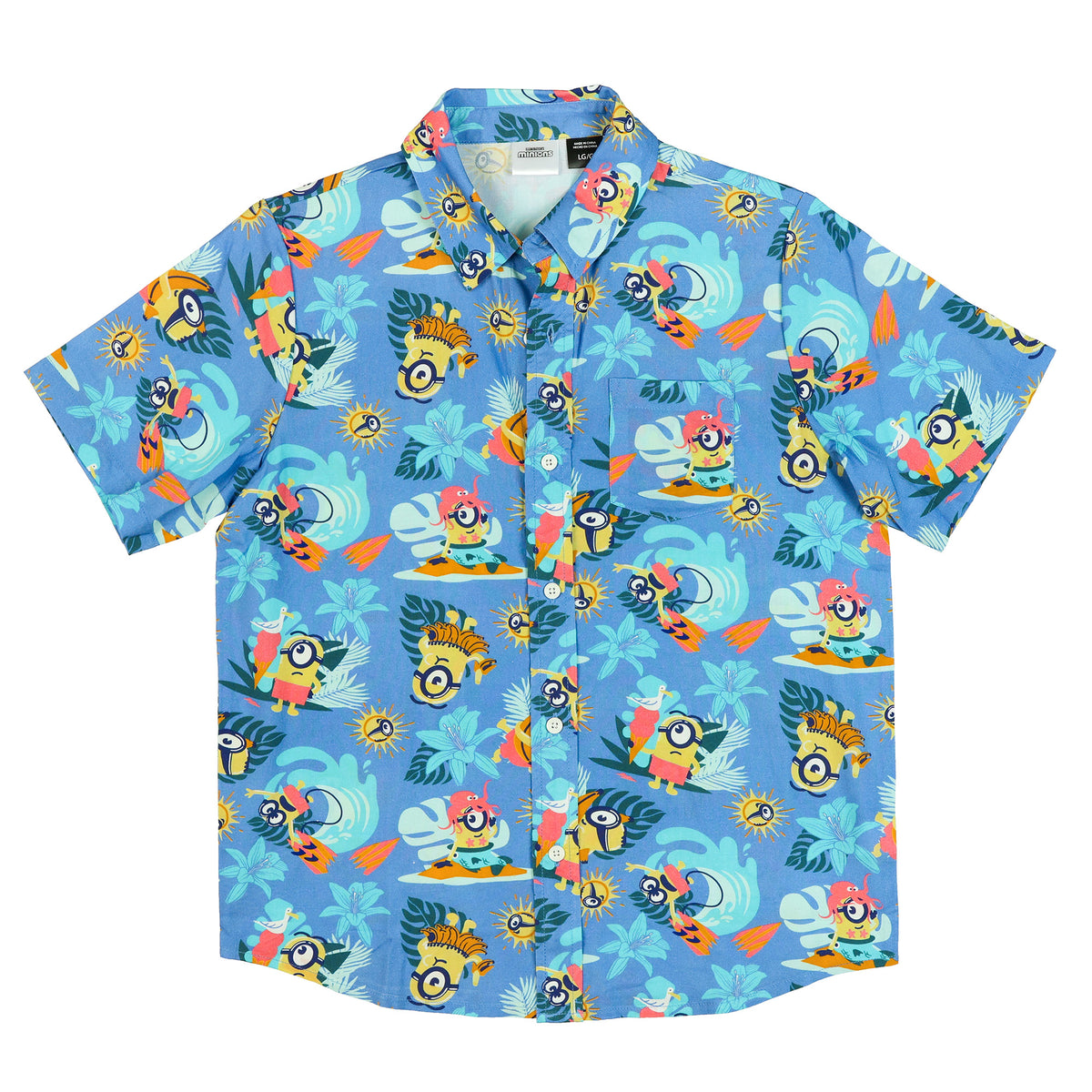 Minions Hawaiian Shirt Boys' Beach Theme Button Up Woven Top