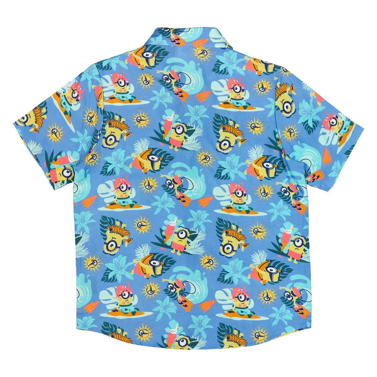Minions Hawaiian Shirt Boys' Beach Theme Button Up Woven Top