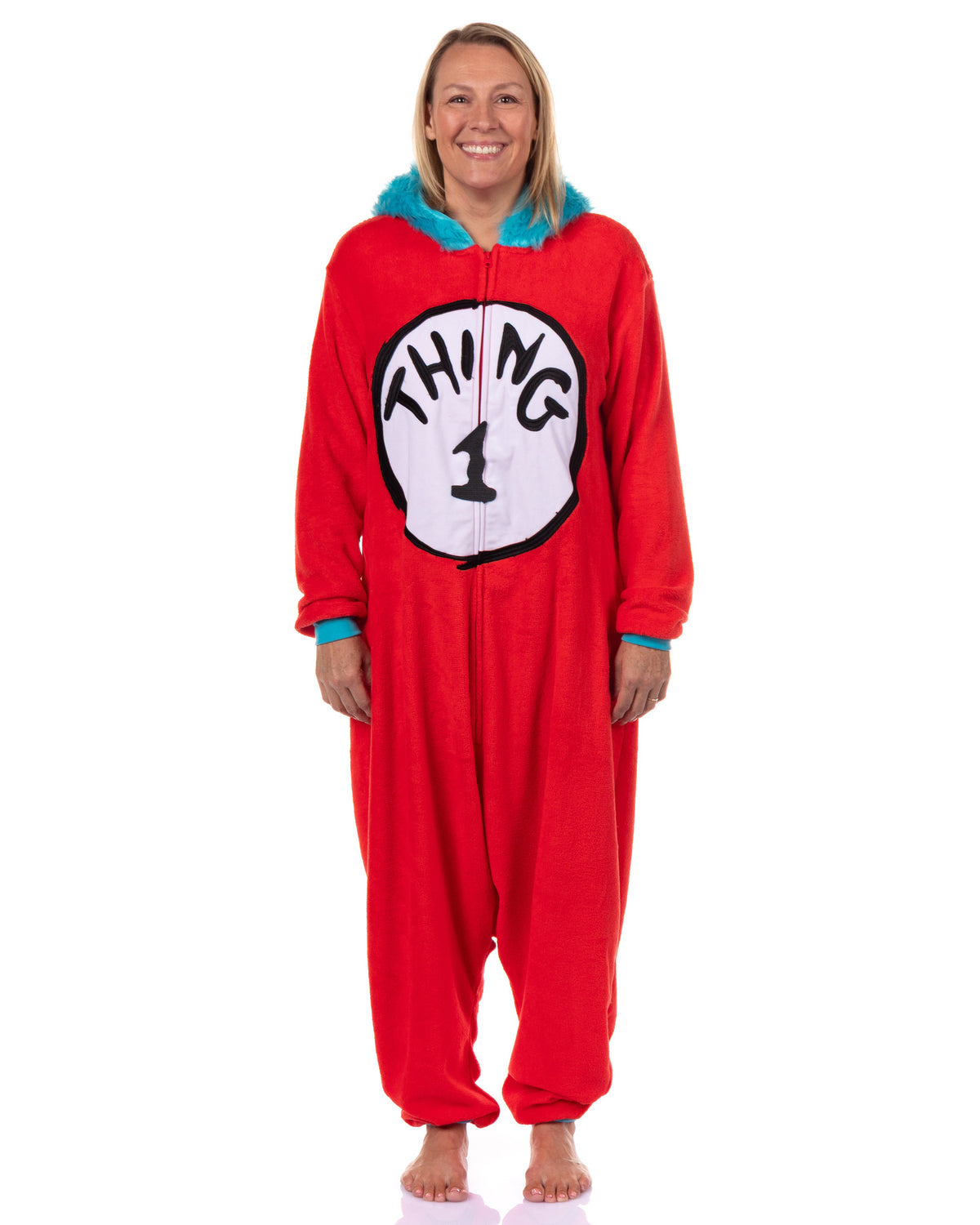 Dr. Seuss Thing 1 & Thing 2 Adult Costume Kigurumi Union Suit