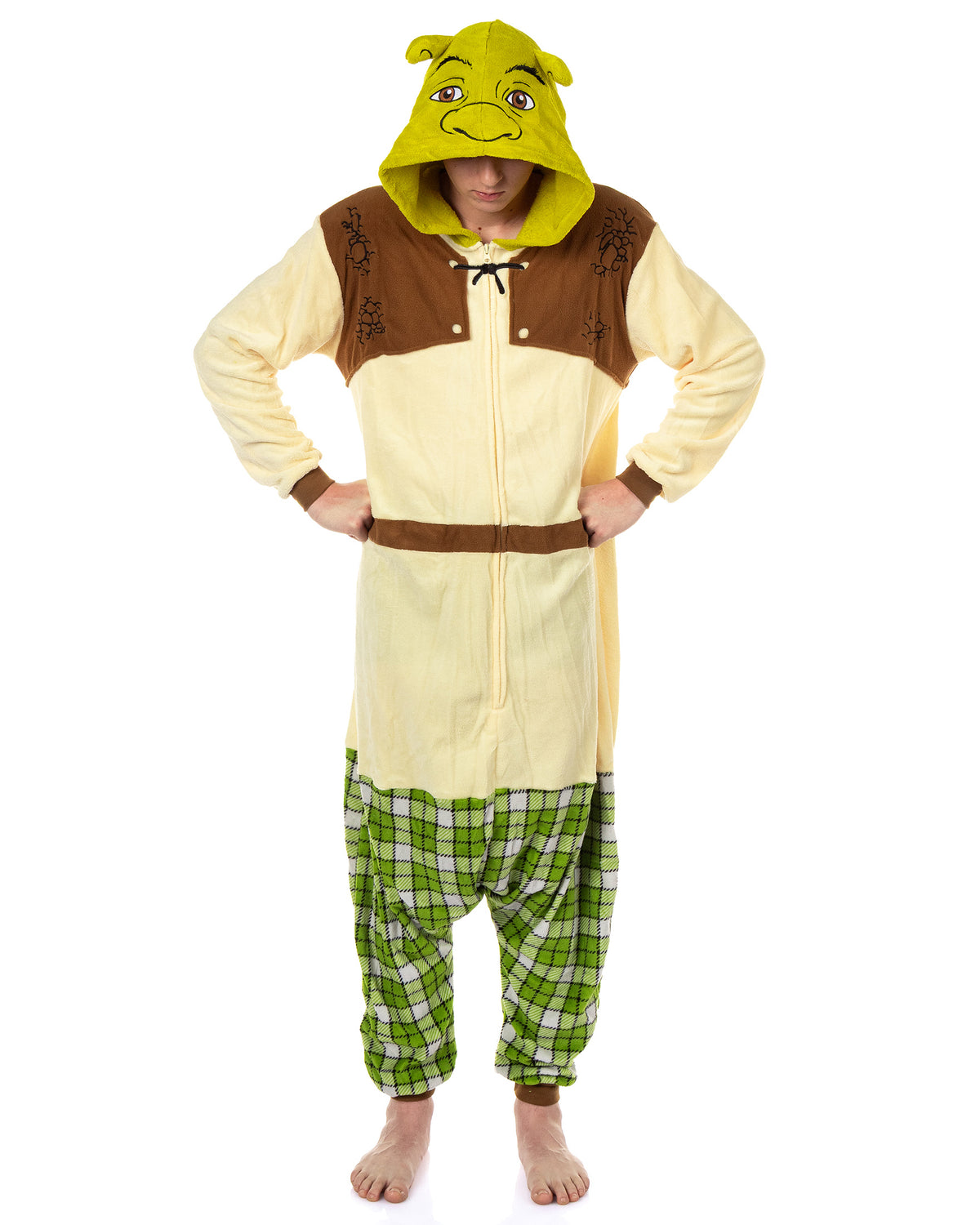 Shrek Union Suit Men's Costume Kigurumi Zip Up Hooded One Piece Pajama