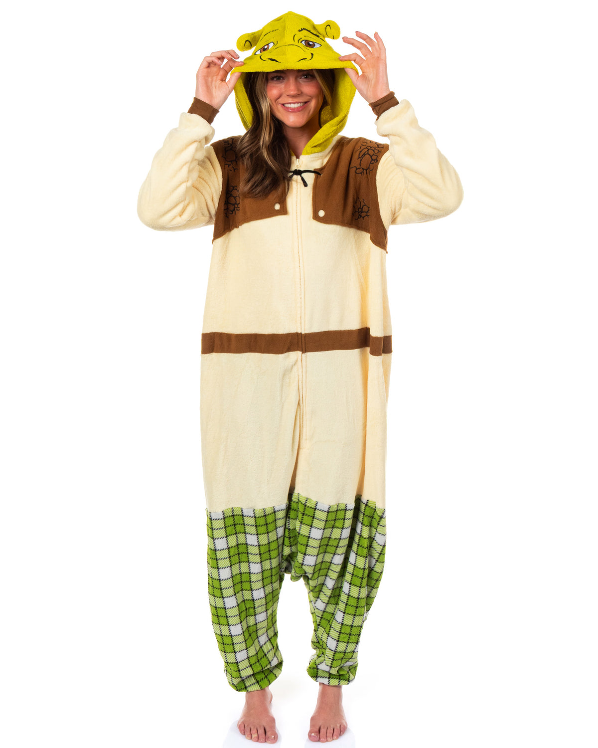 Shrek Union Suit Men's Costume Kigurumi Zip Up Hooded One Piece Pajama