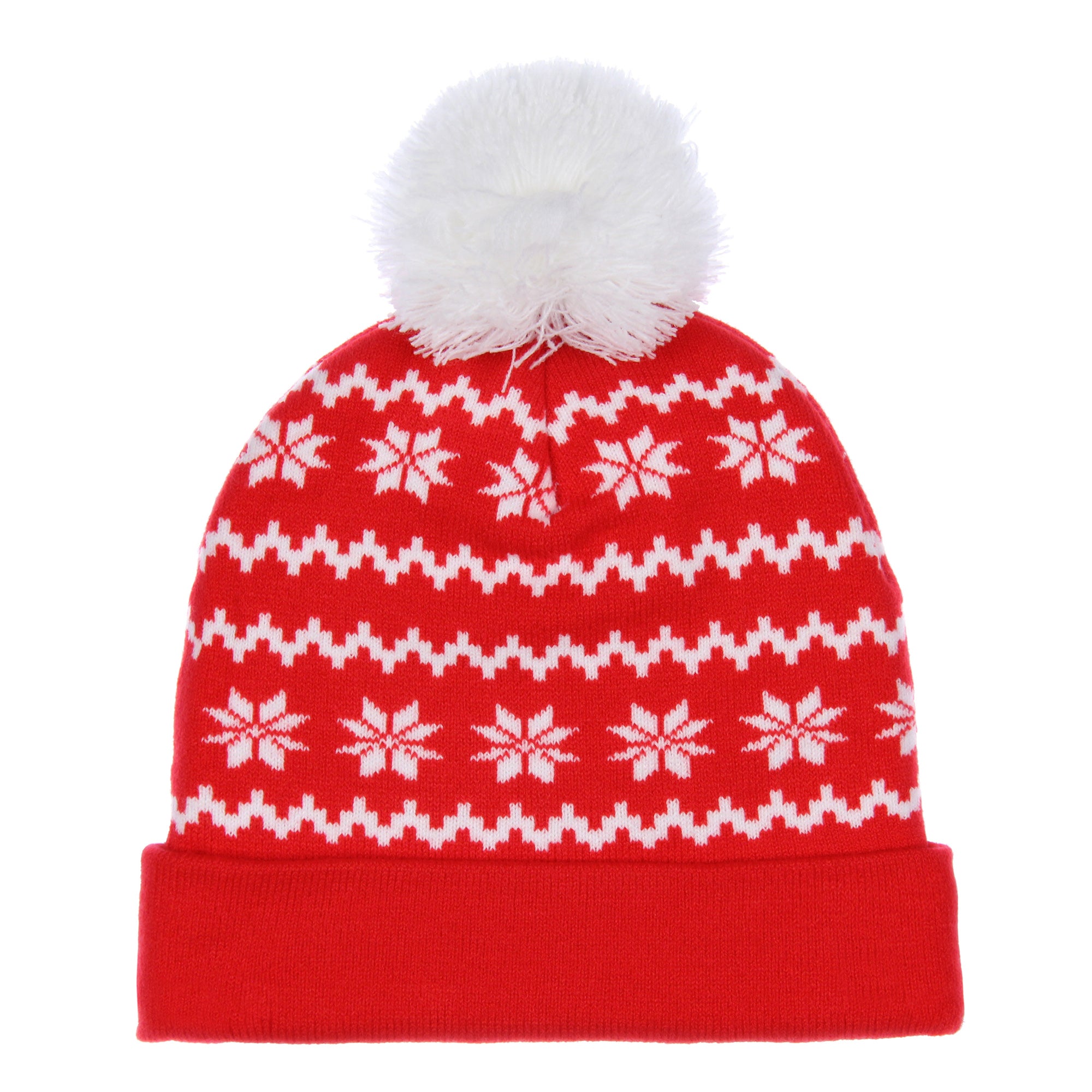 Home Alone Merry Christmas Fold Cuff Pom Knit Beanie