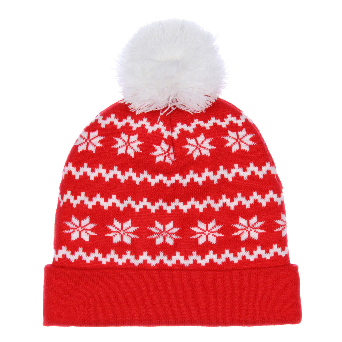 Home Alone Merry Christmas Fold Cuff Pom Knit Beanie