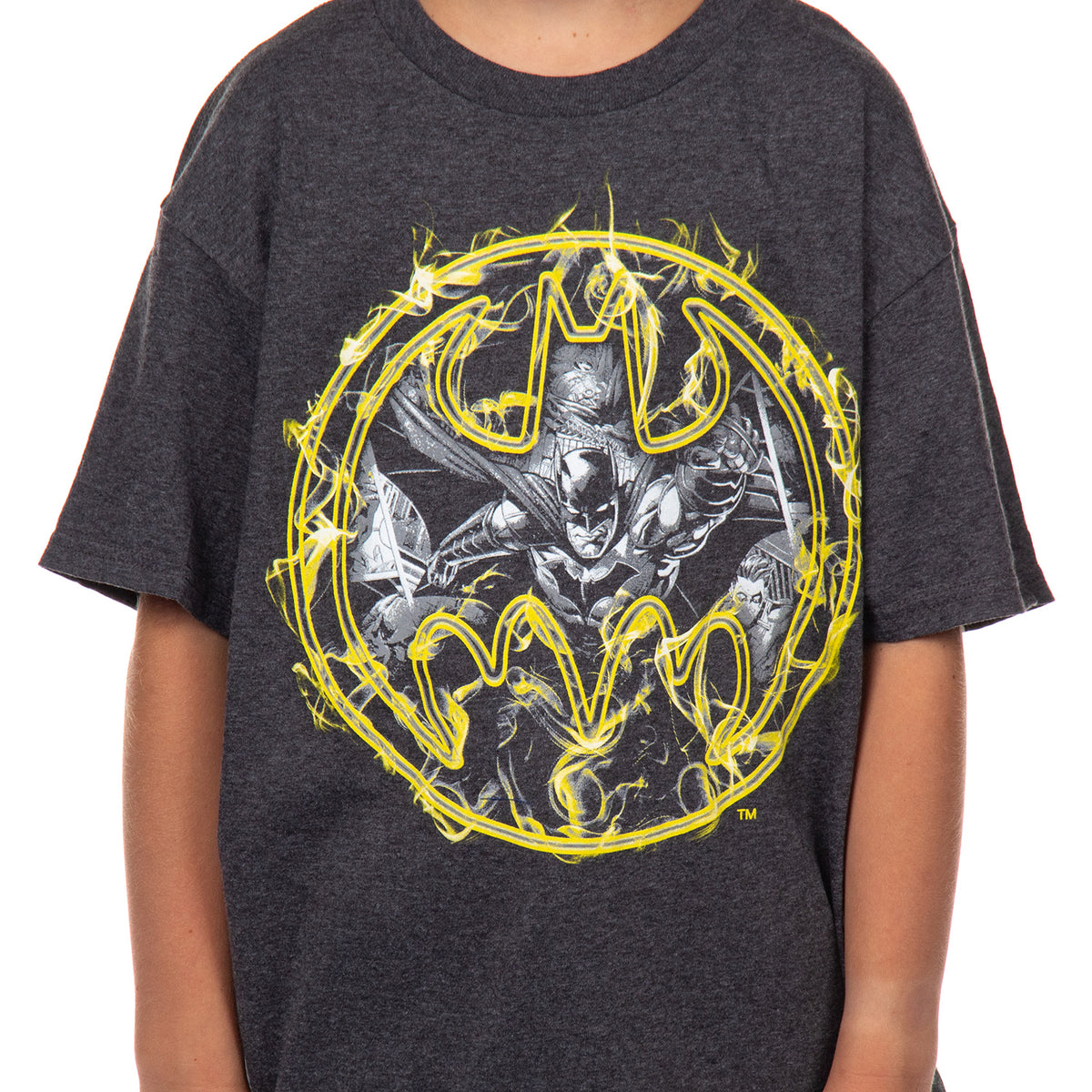 DC Comics Boys' Batman Vapor Bat Signal Graphic Print T-Shirt Kids