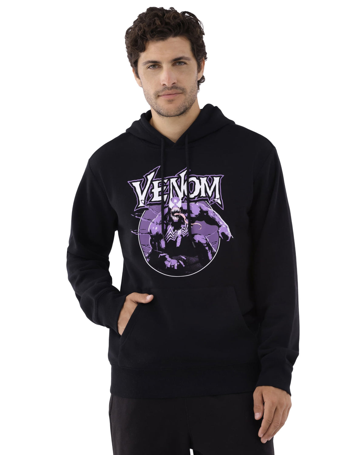 Marvel Venom Hoodie Mens Purple Symbiote Graphic Print Pullover