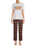 Women's Stranger Things Pajamas Set Flame Logo Shirt And Sleep Pants