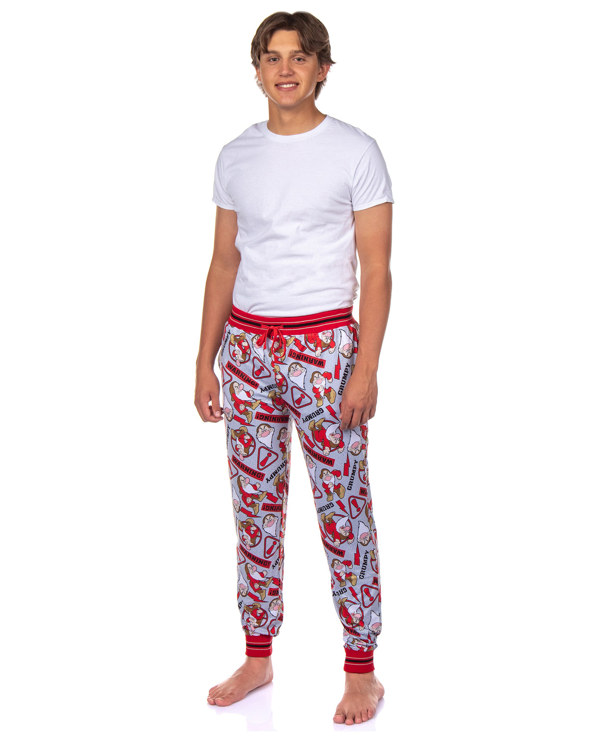 Disney Men's Snow White Grumpy Warning Lounge Sleep Pajama Pants