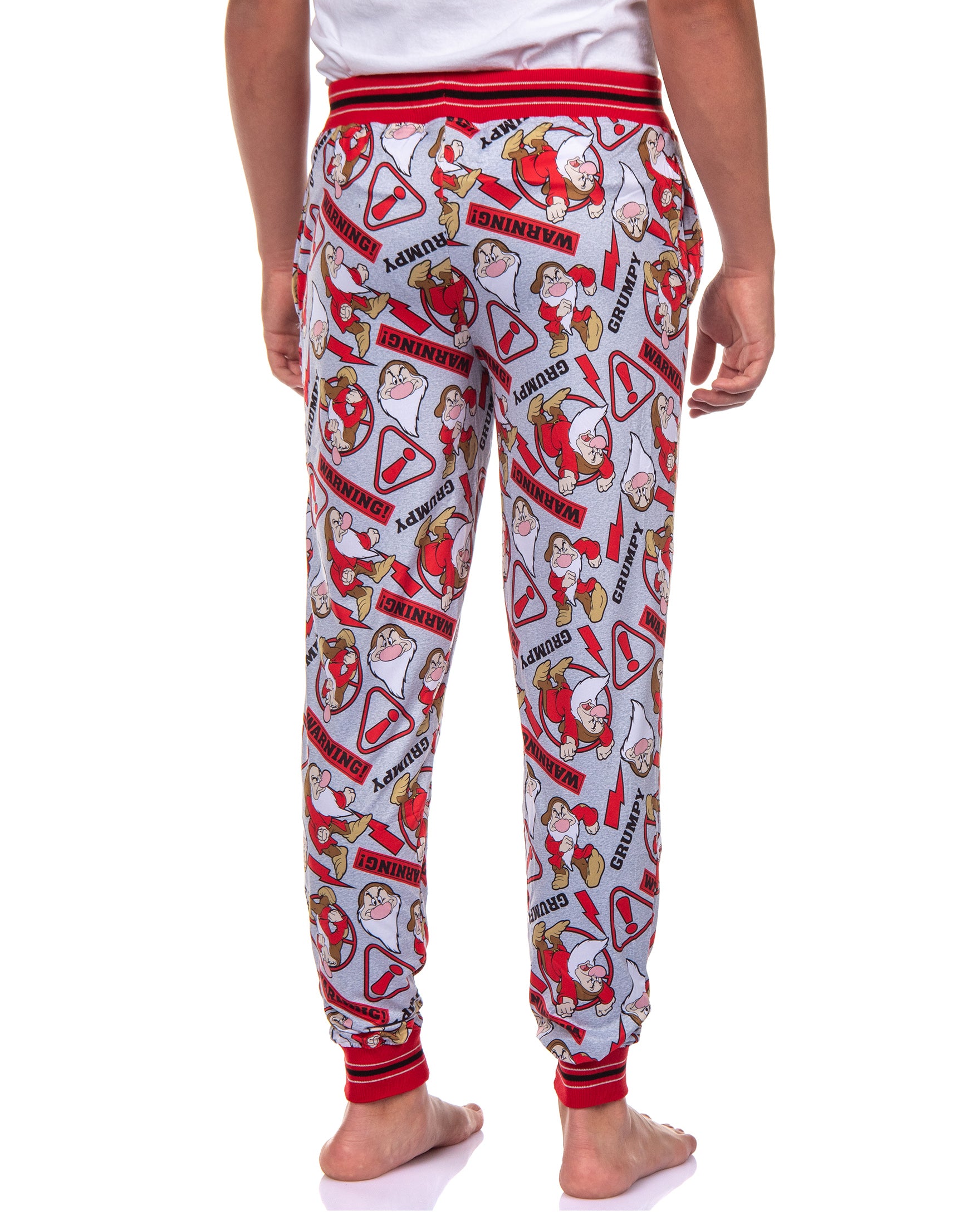 Disney Men's Snow White Grumpy Warning Lounge Sleep Pajama Pants