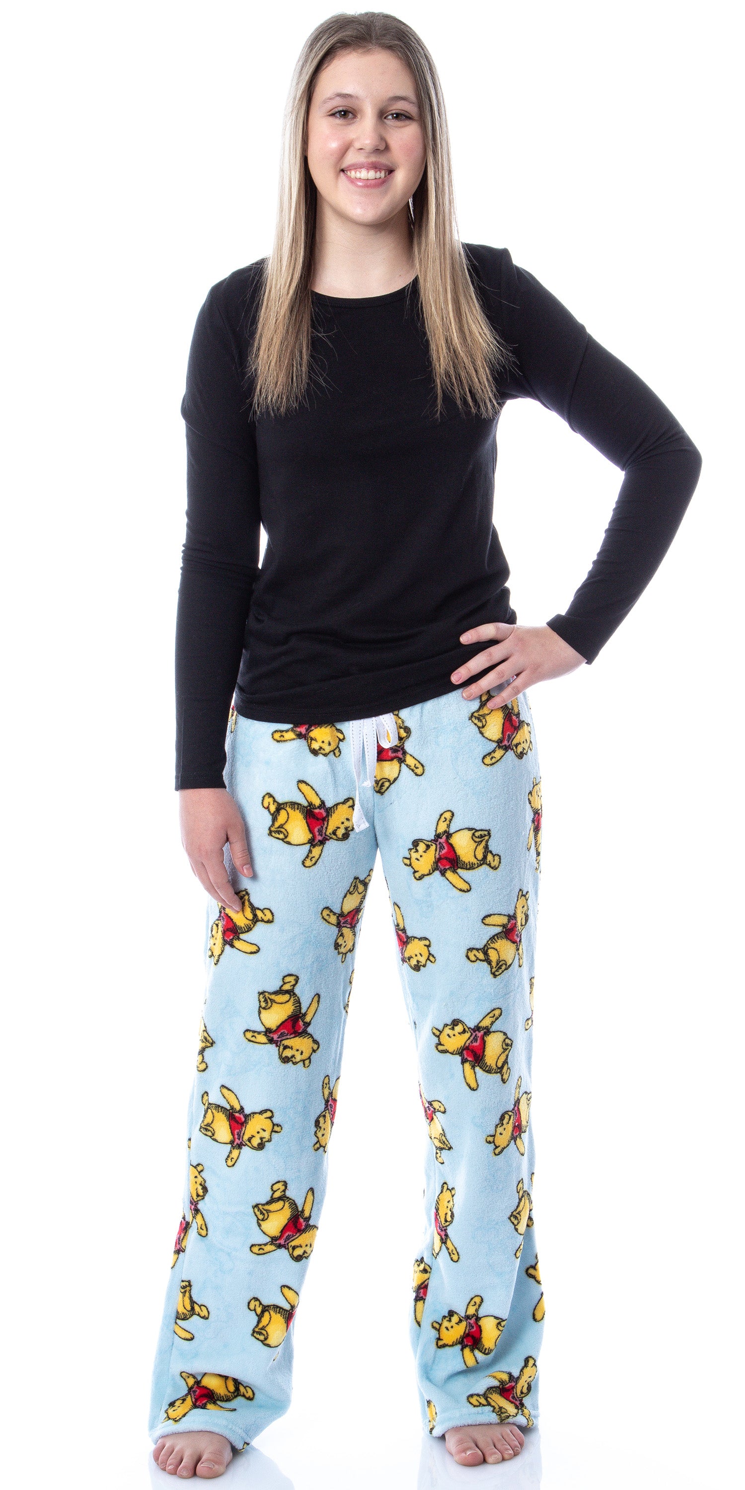 Disney Women's Winnie The Pooh Sketch Toss Print Loungewear Pajama Pants