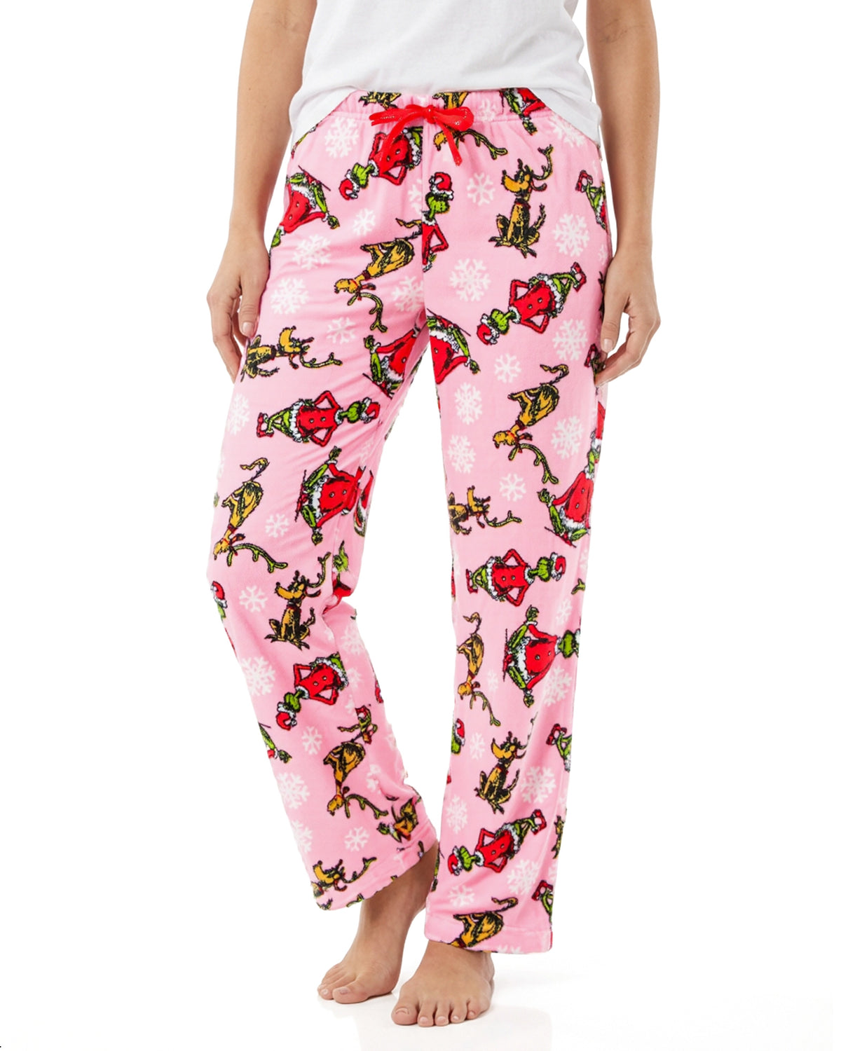 Dr. Seuss Pajamas Womens' The Grinch and Max Snowflake Fleece Pajama Pants