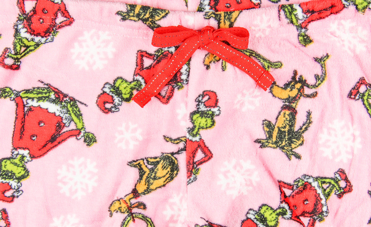 Dr. Seuss Pajamas Womens' The Grinch and Max Snowflake Fleece Pajama Pants