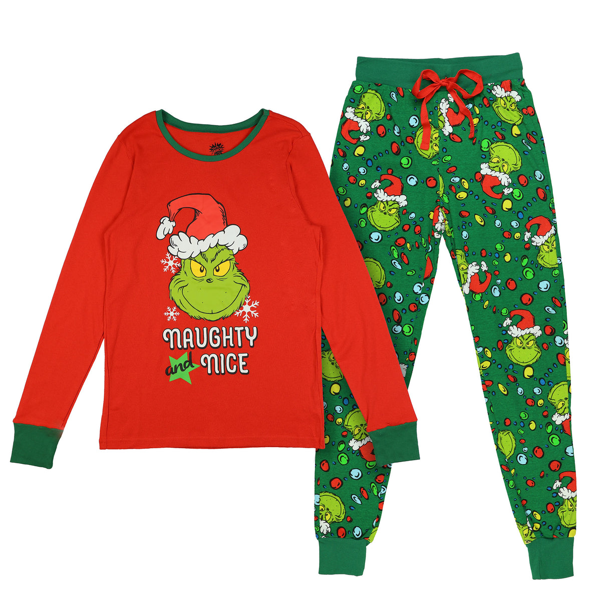 Dr. Seuss The Grinch Pajamas Women's Long Sleeve Shirt and Pant Set