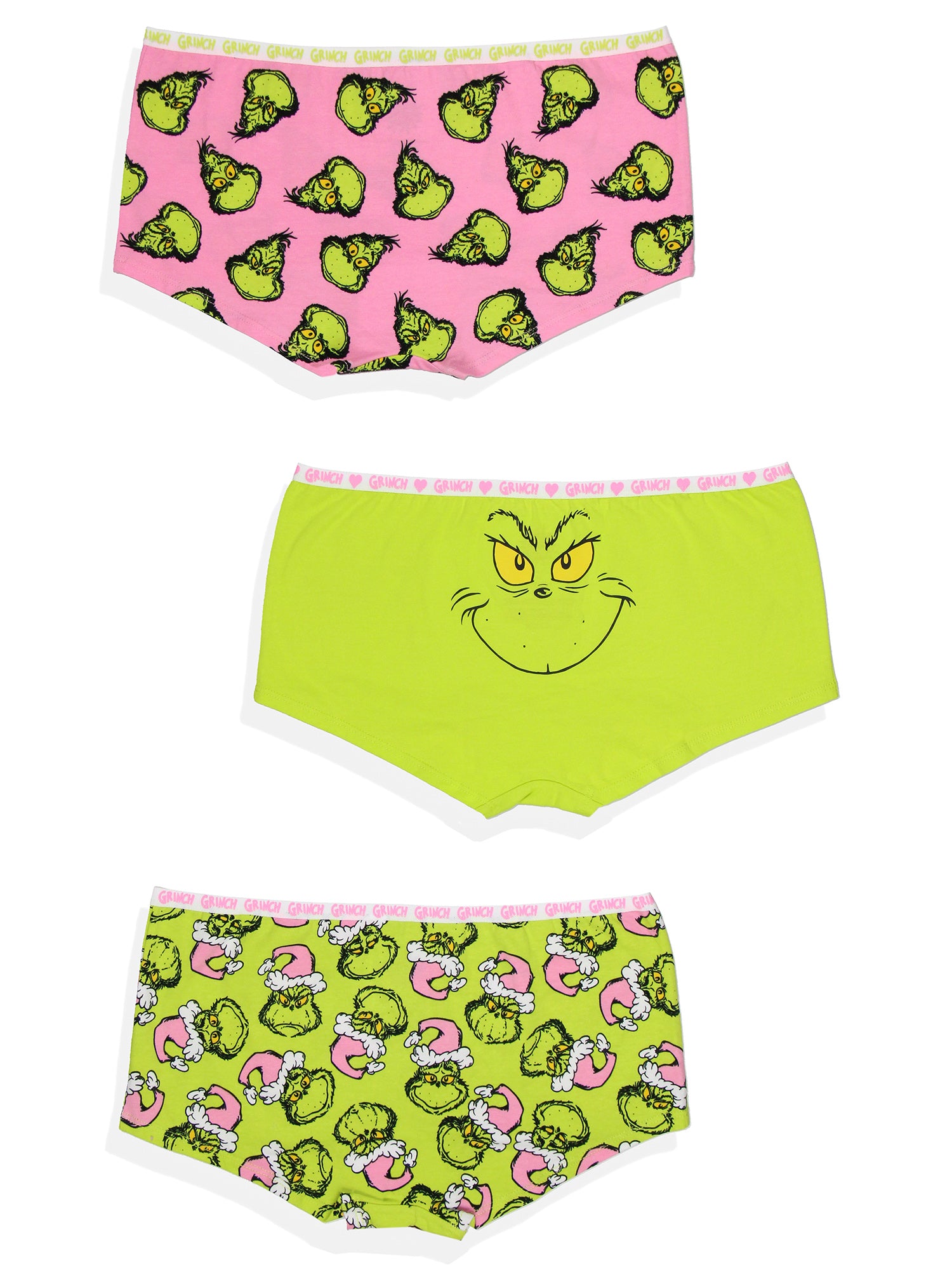 Dr Seuss The Grinch Women's 3-Pack Underwear Panties Boyshorts