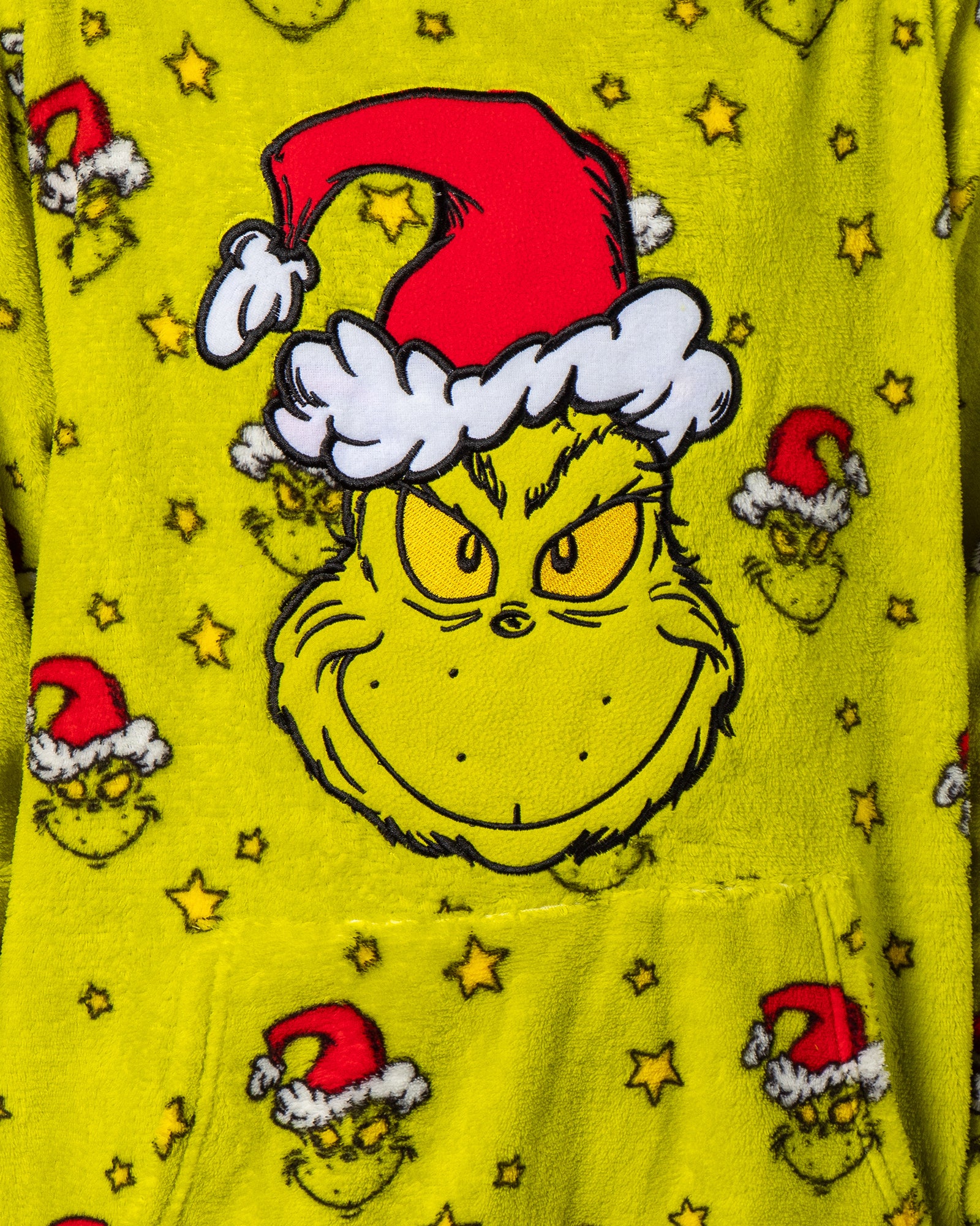 Dr. Seuss The Grinch Women's Hooded Plush Fleece Pajama Dorm Sleep Shirt