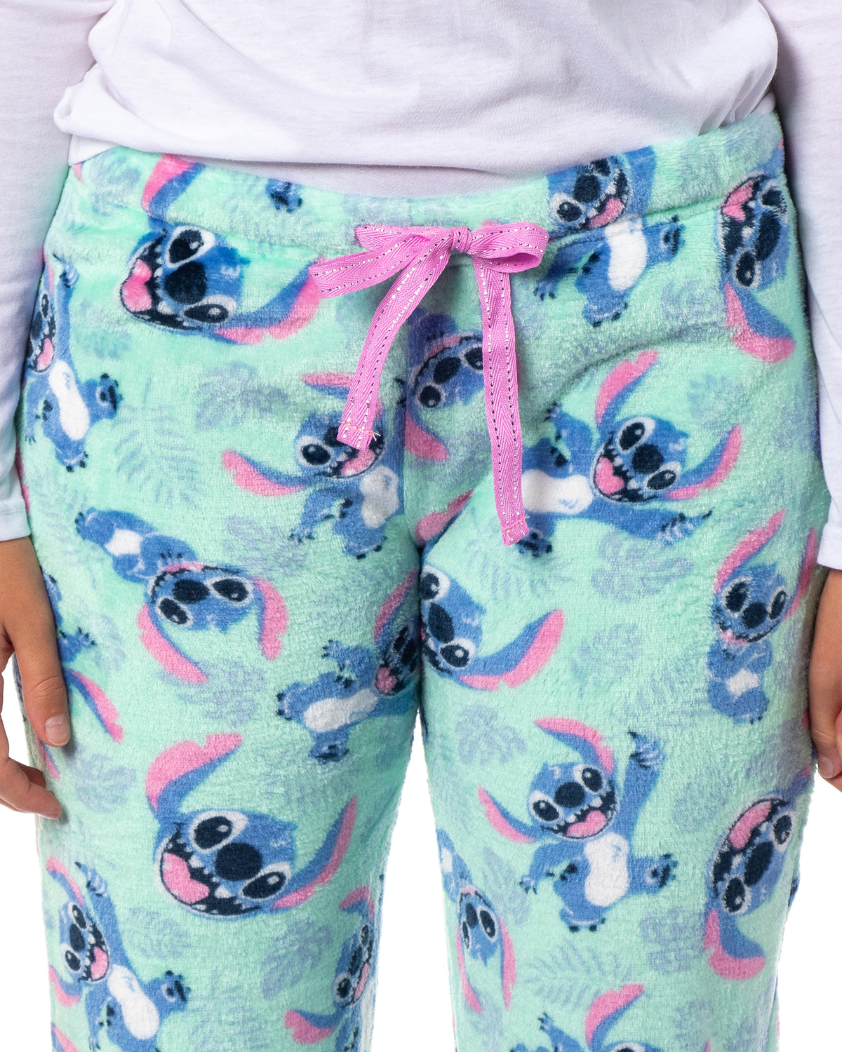 Disney Woman's Stitch Fun Cozy Fleece Pajama Pants Junior's Adjustable Waist