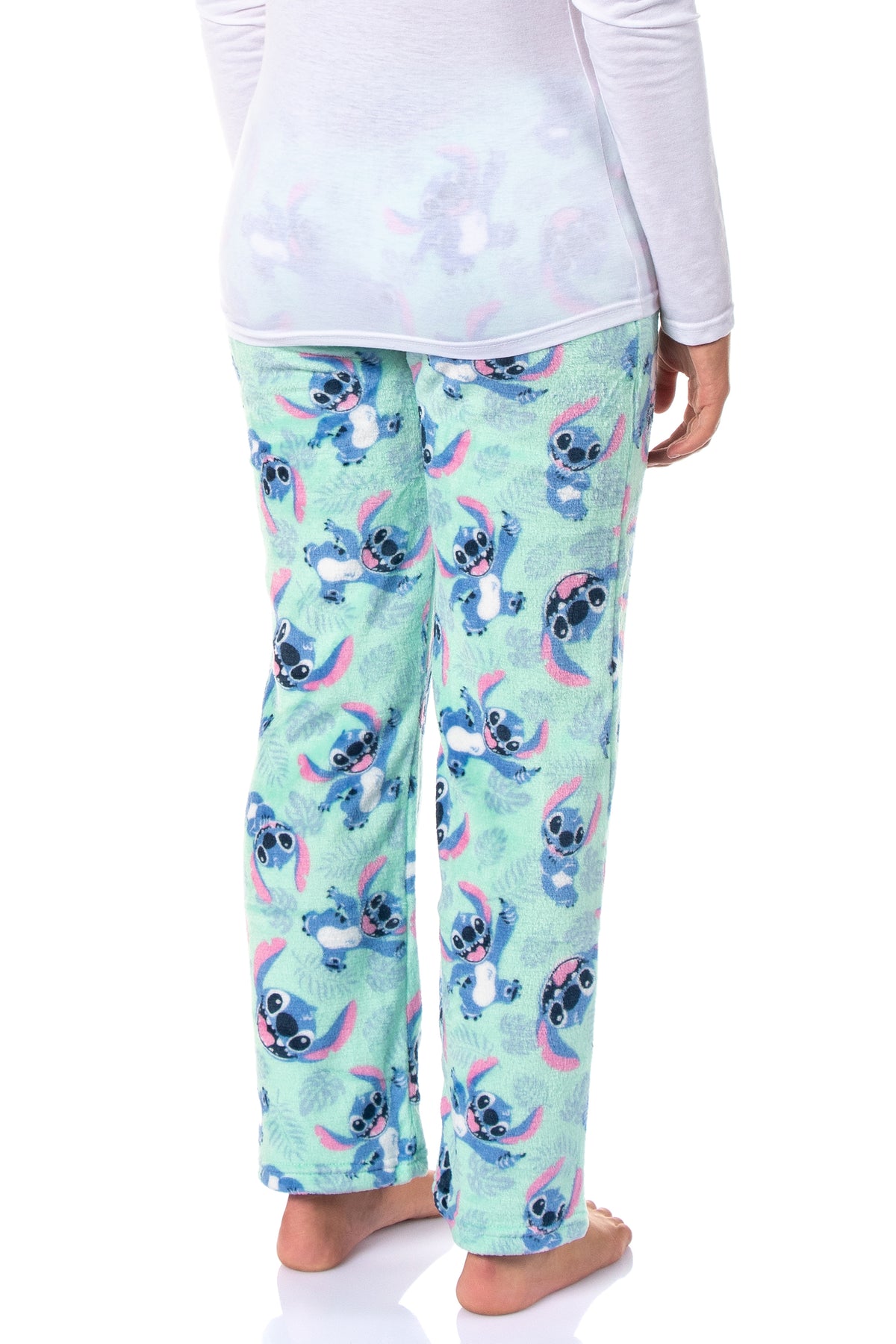 Disney Woman's Stitch Fun Cozy Fleece Pajama Pants Junior's Adjustable Waist