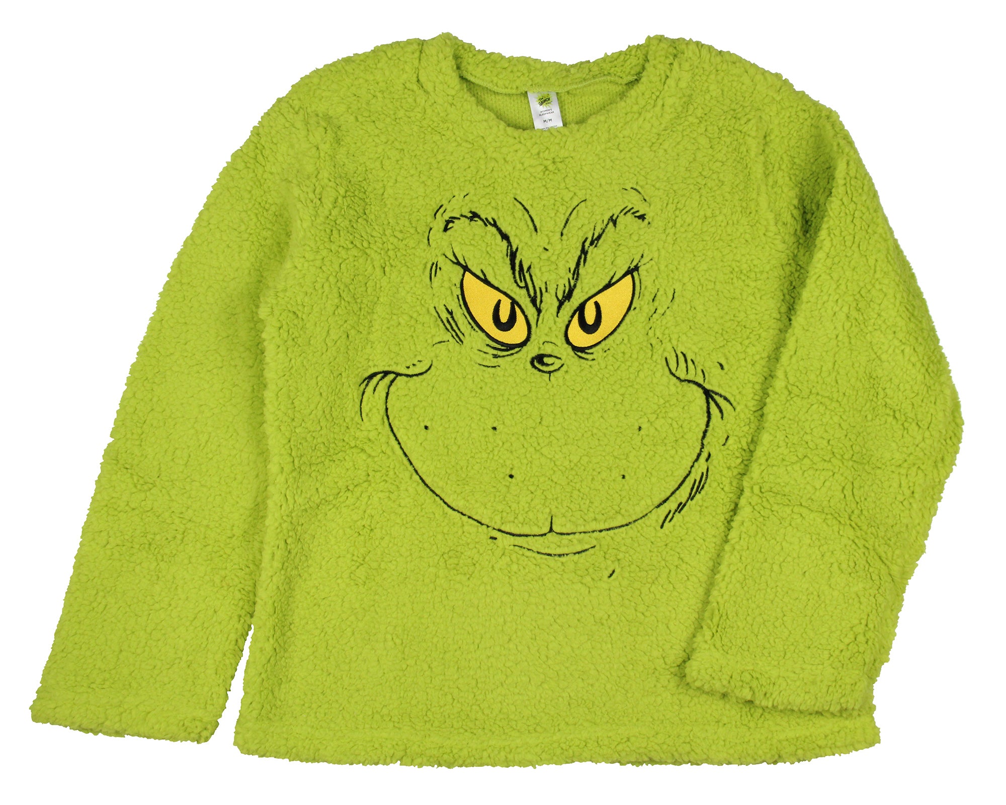 Dr. Seuss Women's The Grinch Santa Fleece Buffalo Plaid Sleep Pajama 2PC Set
