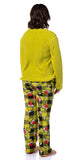 Dr. Seuss Women's The Grinch Santa Fleece Buffalo Plaid Sleep Pajama 2PC Set