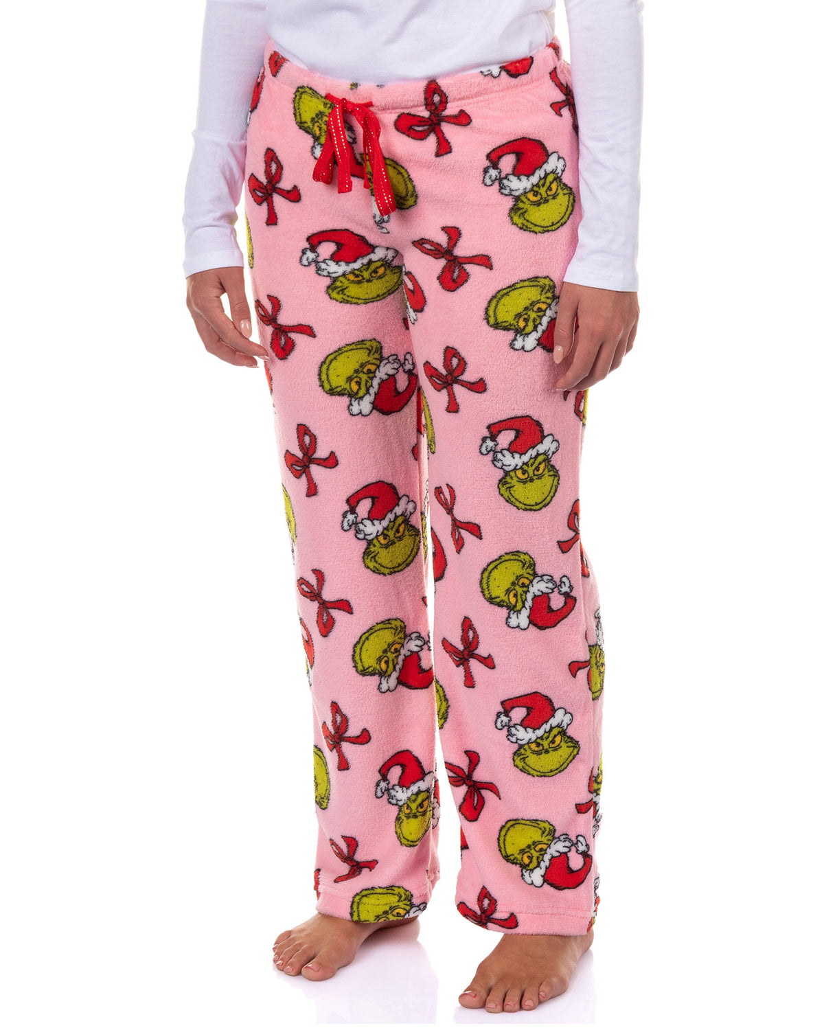 Dr. Seuss The Grinch Pajamas Women's Bow and Santa Hat Lounge PJ Bottoms
