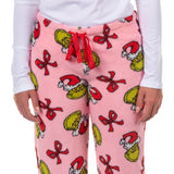 Dr. Seuss The Grinch Pajamas Women's Bow and Santa Hat Lounge PJ Bottoms