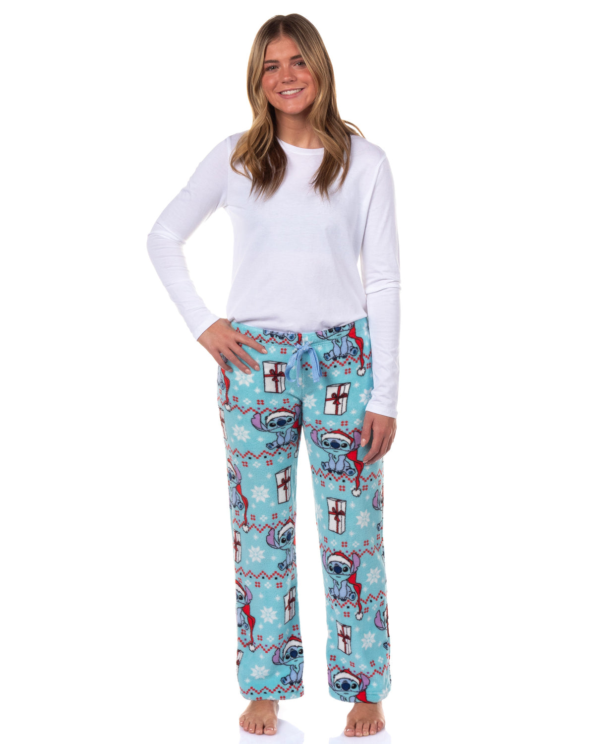 Disney Stitch Pajama Pants Women's Santa Hat Gifts Lounge Bottoms