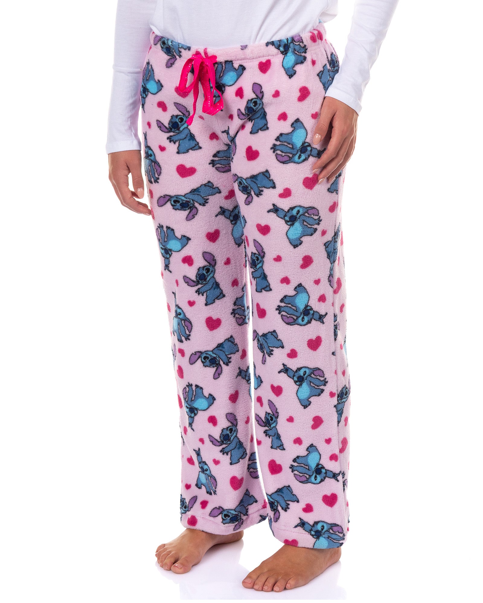 Disney Stitch Pajamas Women's Plush Heart Accents Lounge Sleep Pants