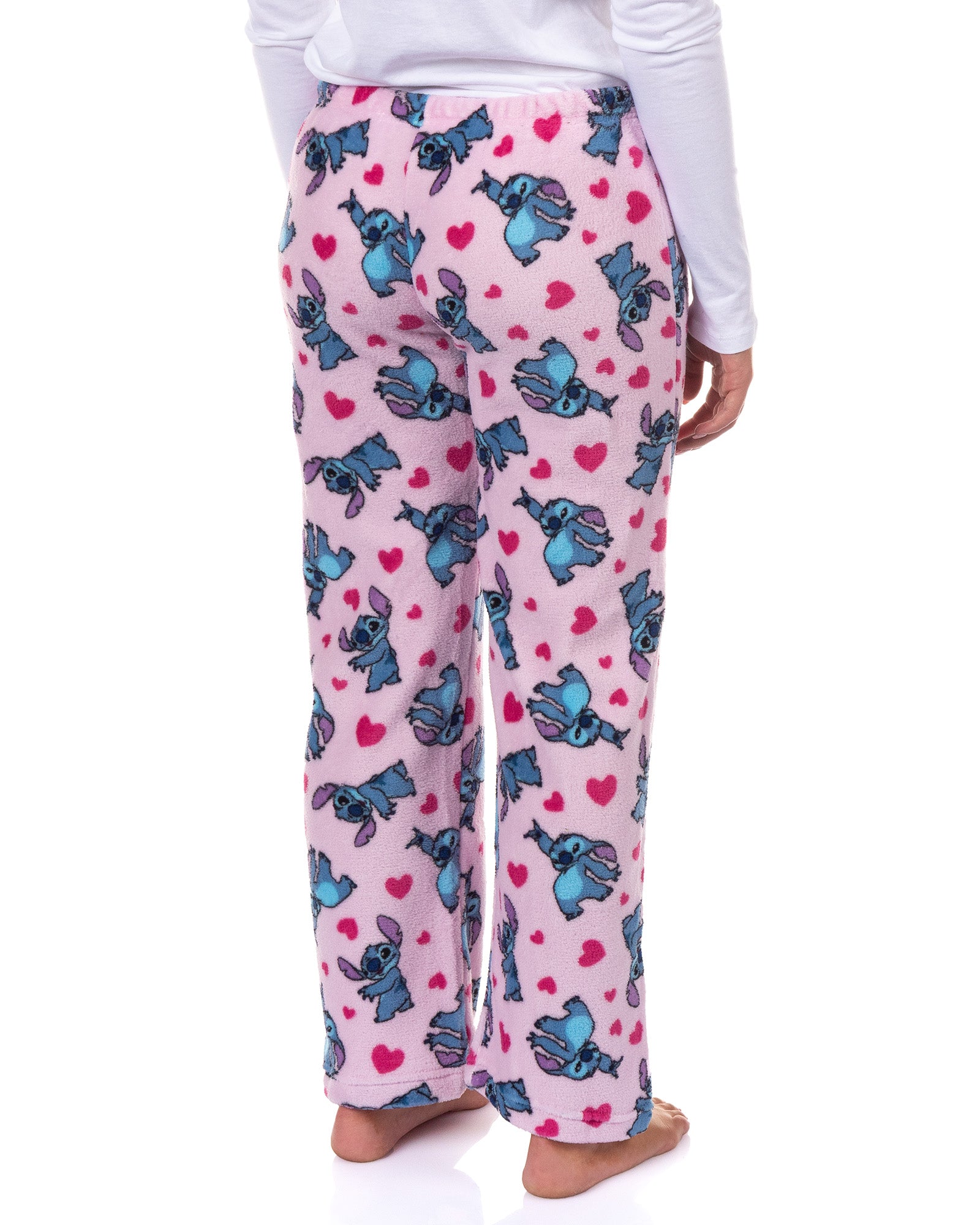 Disney Stitch Pajamas Women's Plush Heart Accents Lounge Sleep Pants