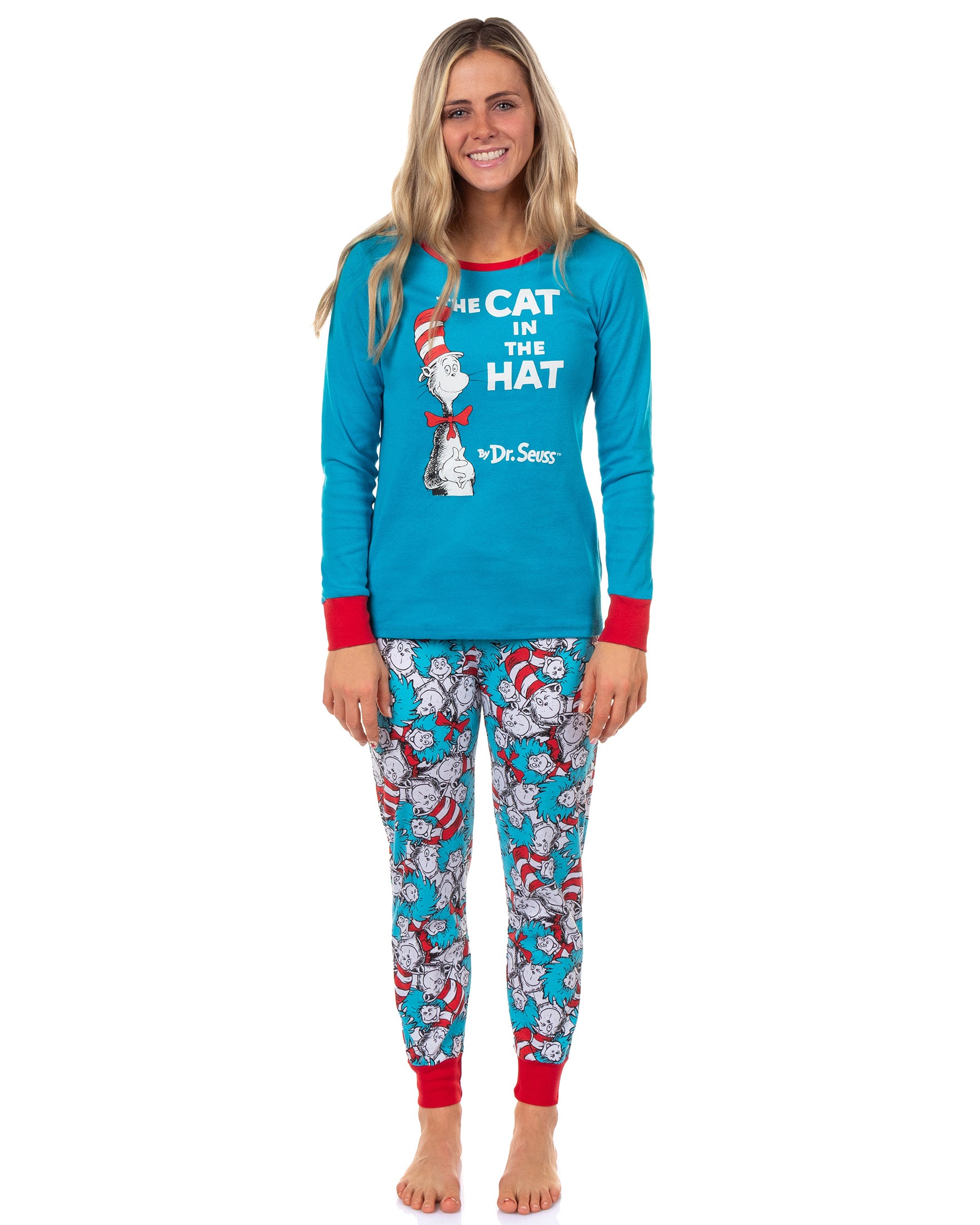 Dr. Seuss Cat In The Hat Book Cover Matching Family Pajama Set