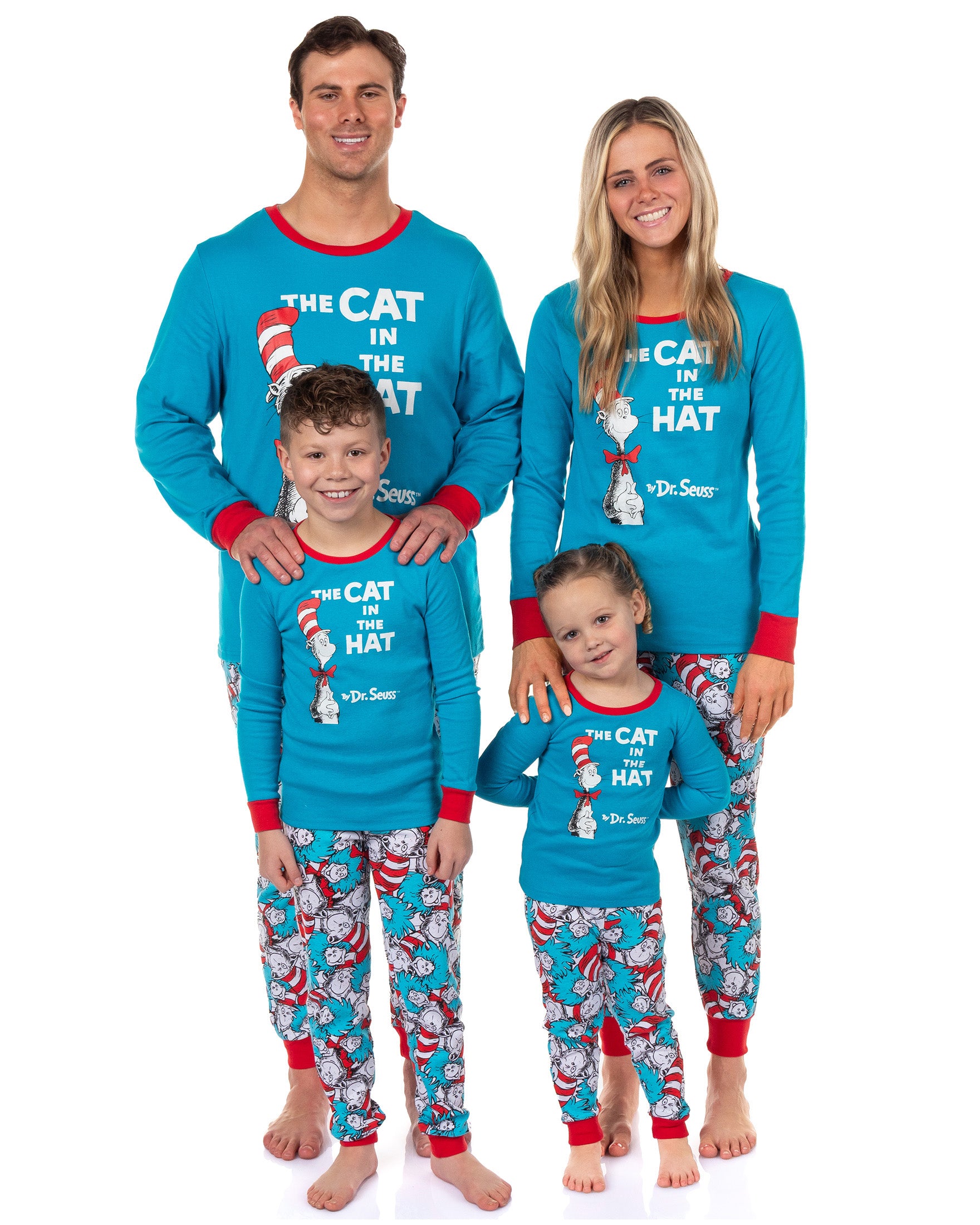 Dr. Seuss Cat In The Hat Book Cover Matching Family Pajama Set