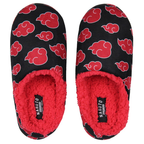 Naruto Shippuden Akatsuki Red Cloud Fleece Lined Slippers