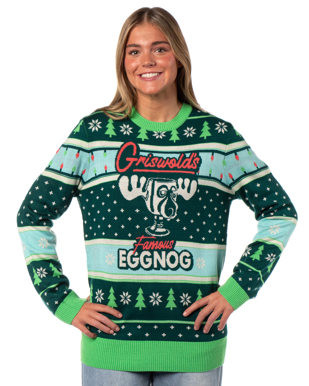 National Lampoon's Christmas Vacation Men's Famous Eggnog Ugly Sweater for Christmas