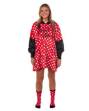 Disney MInnie Mouse Women's Pullover Hooded Dorm Sleep Shirt with Socks