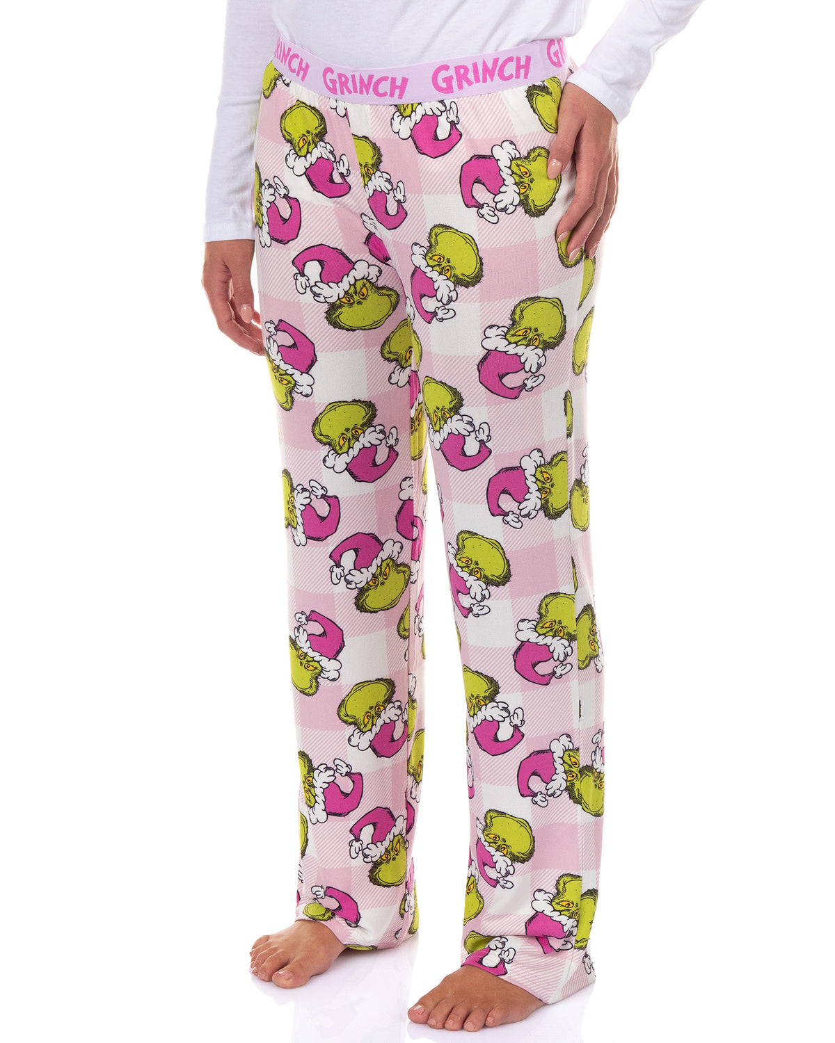 Dr. Seuss The Grinch Pajamas Women's Pink Santa Lounge Sleep Pants