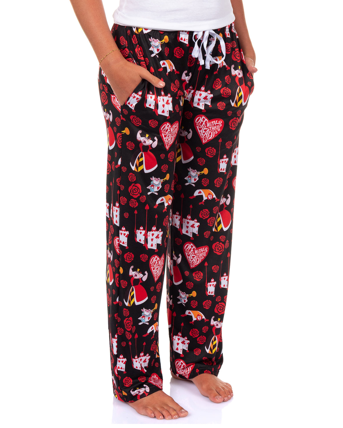 Alice In Wonderland Pjs Womens Queen Of Hearts All Over Print Pajama Pants