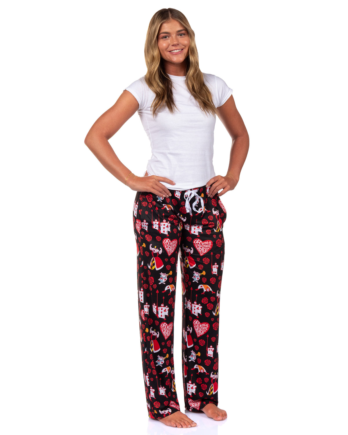 Alice In Wonderland Pjs Womens Queen Of Hearts All Over Print Pajama Pants