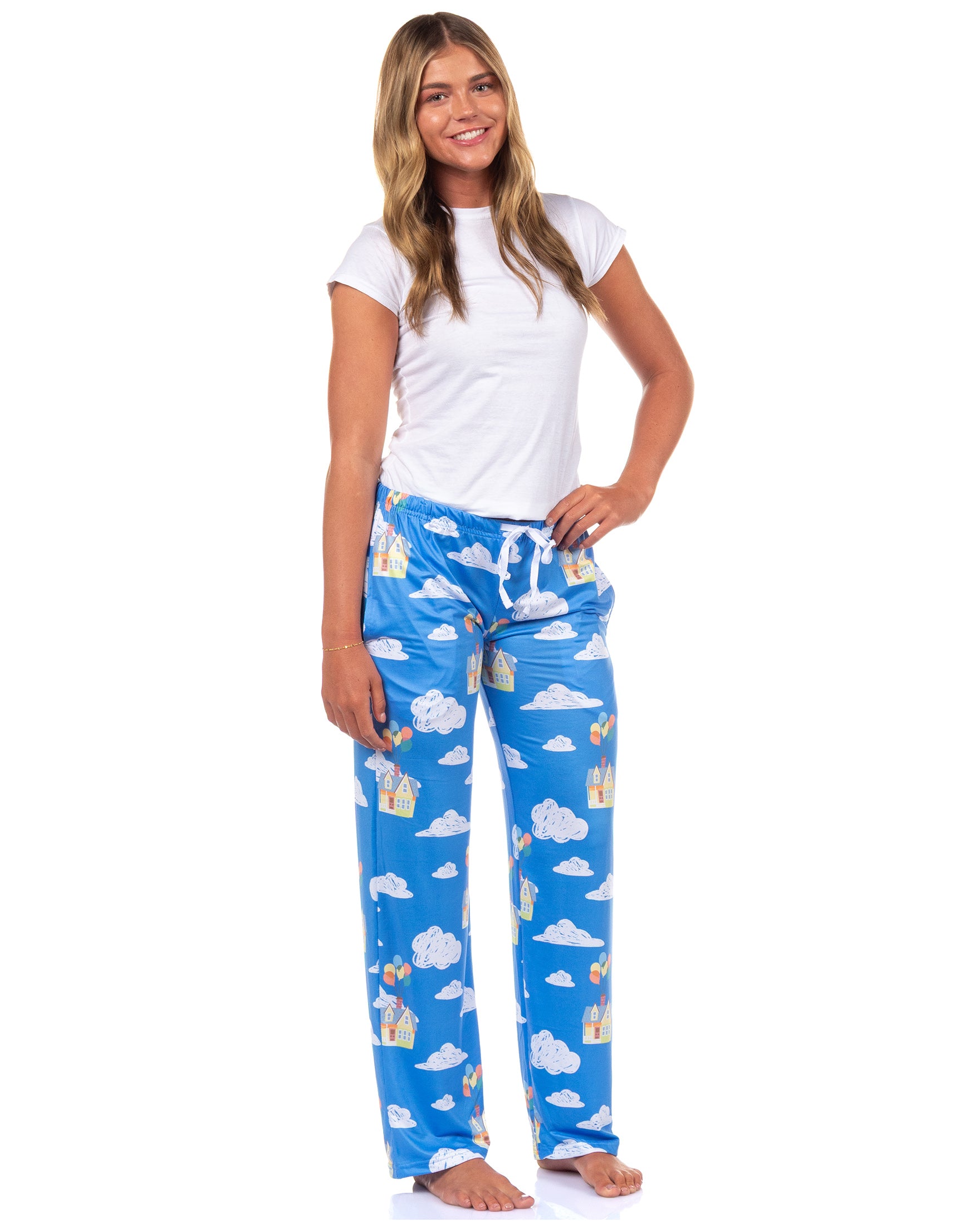 Disney UP Pjs Women's Floating House With Balloons Clouds Pajama Pants