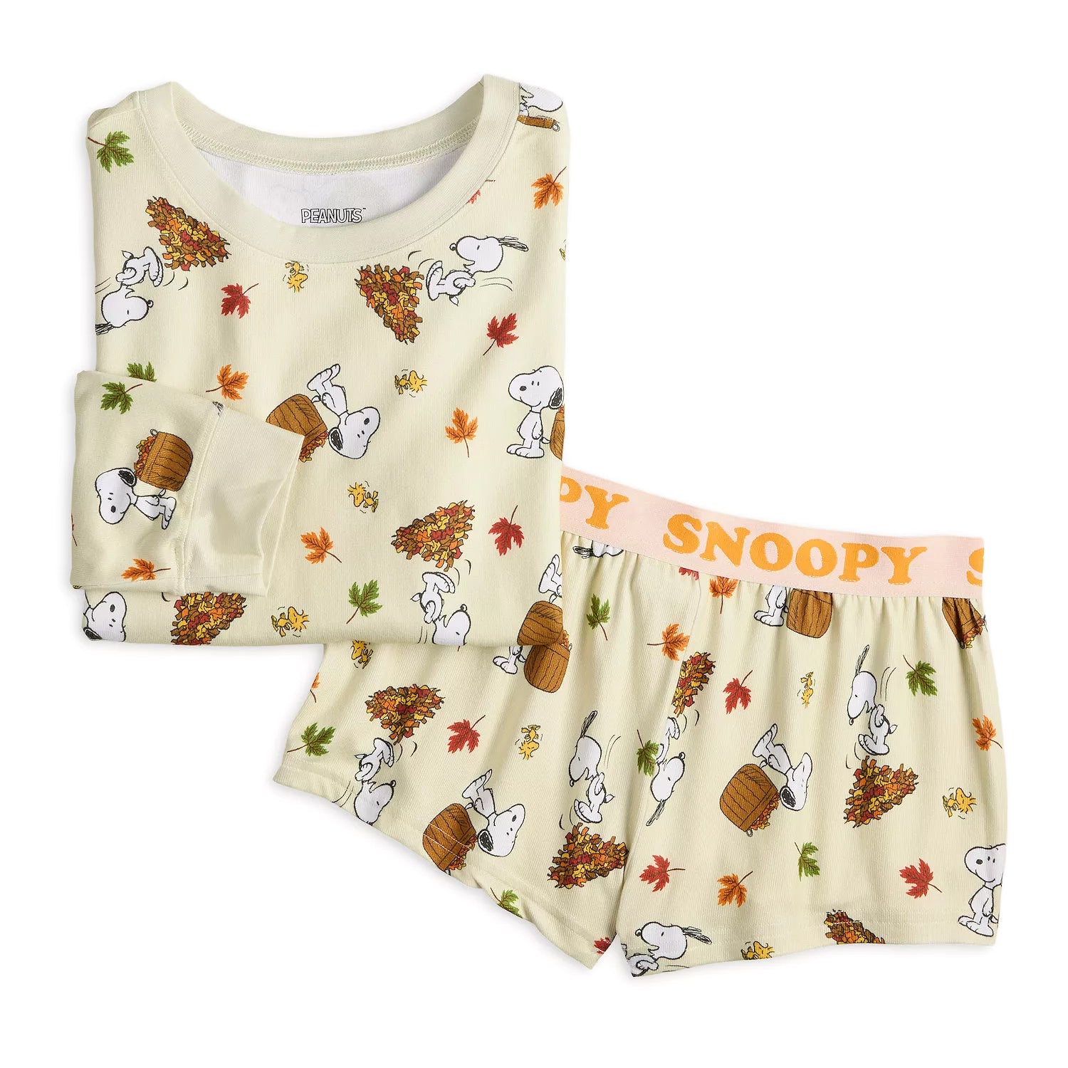 Peanuts Pajamas Women's Autumn Delight Shirt and Shorts Lounge Sleep Set