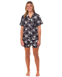 The Nightmare Before Christmas Pajamas Women's Plaid Notch Collar Sleep Set