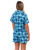 Disney Stitch Pajamas Women's Plaid All-Over Design Notch Collar Sleep Set