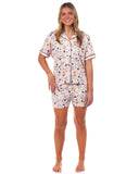 Peanuts Snoopy Pajamas Women's Sunglass Style Notch Collar Sleep Set