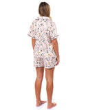 Peanuts Snoopy Pajamas Women's Sunglass Style Notch Collar Sleep Set