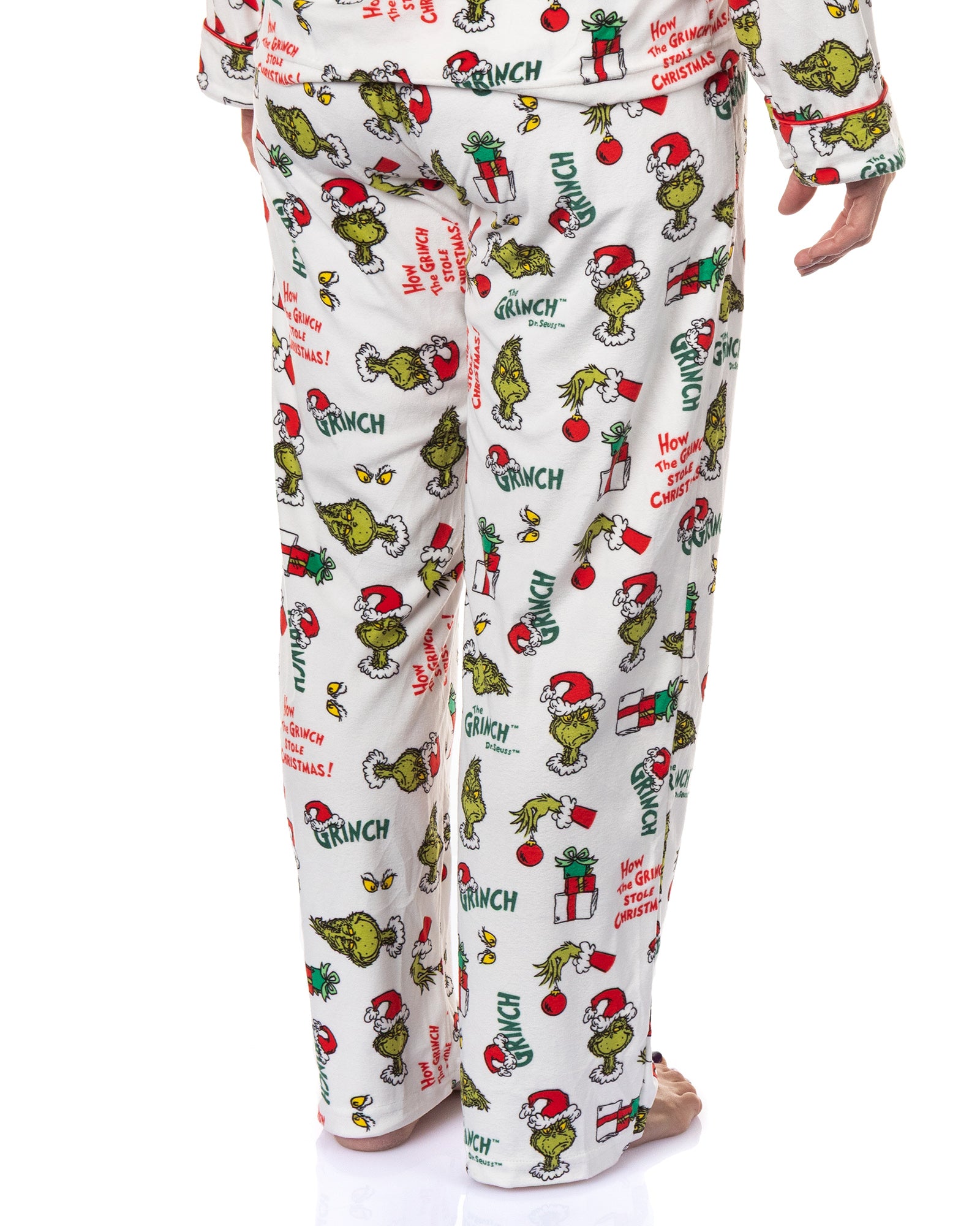 Dr. Seuss The Grinch Pajamas Women's Velveteen Notch Collar Sleep Set