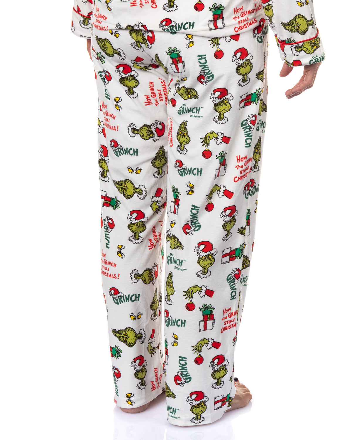 Dr. Seuss The Grinch Pajamas Women's Velveteen Notch Collar Sleep Set