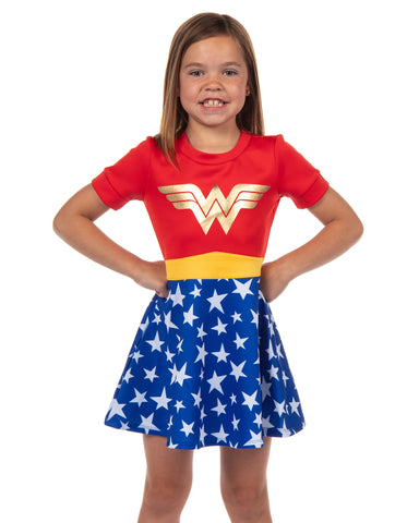 DC Comics Wonder Woman Dress Girls' Cosplay Skater Dress