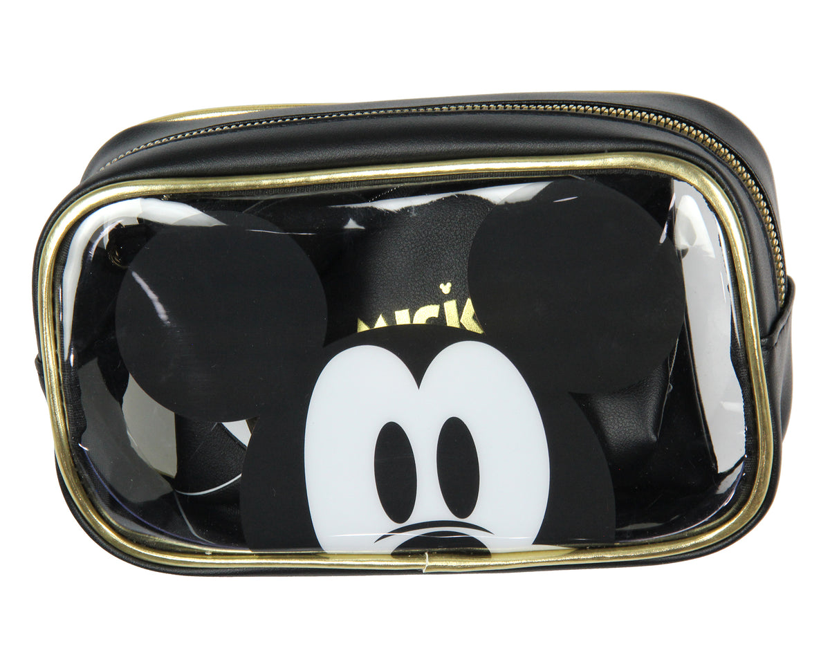 Disney Mickey Mouse 3-Piece Toiletry Bag Set With Clear Cosmetic Bag Gift Set