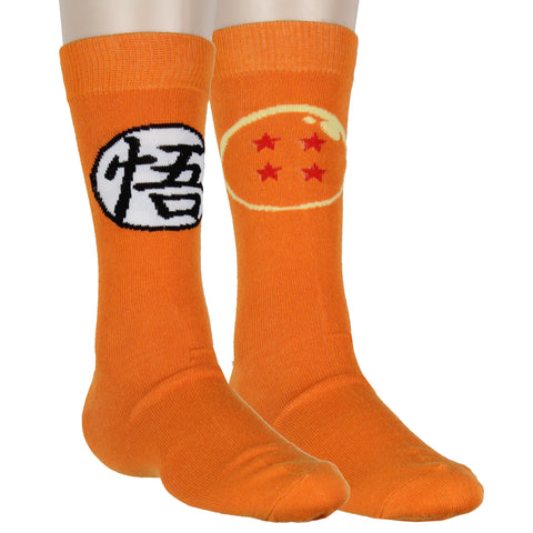 Dragon Ball Z 2-Pack Casual Novelty Goku Men's Crew Socks Shoe Size 8-12