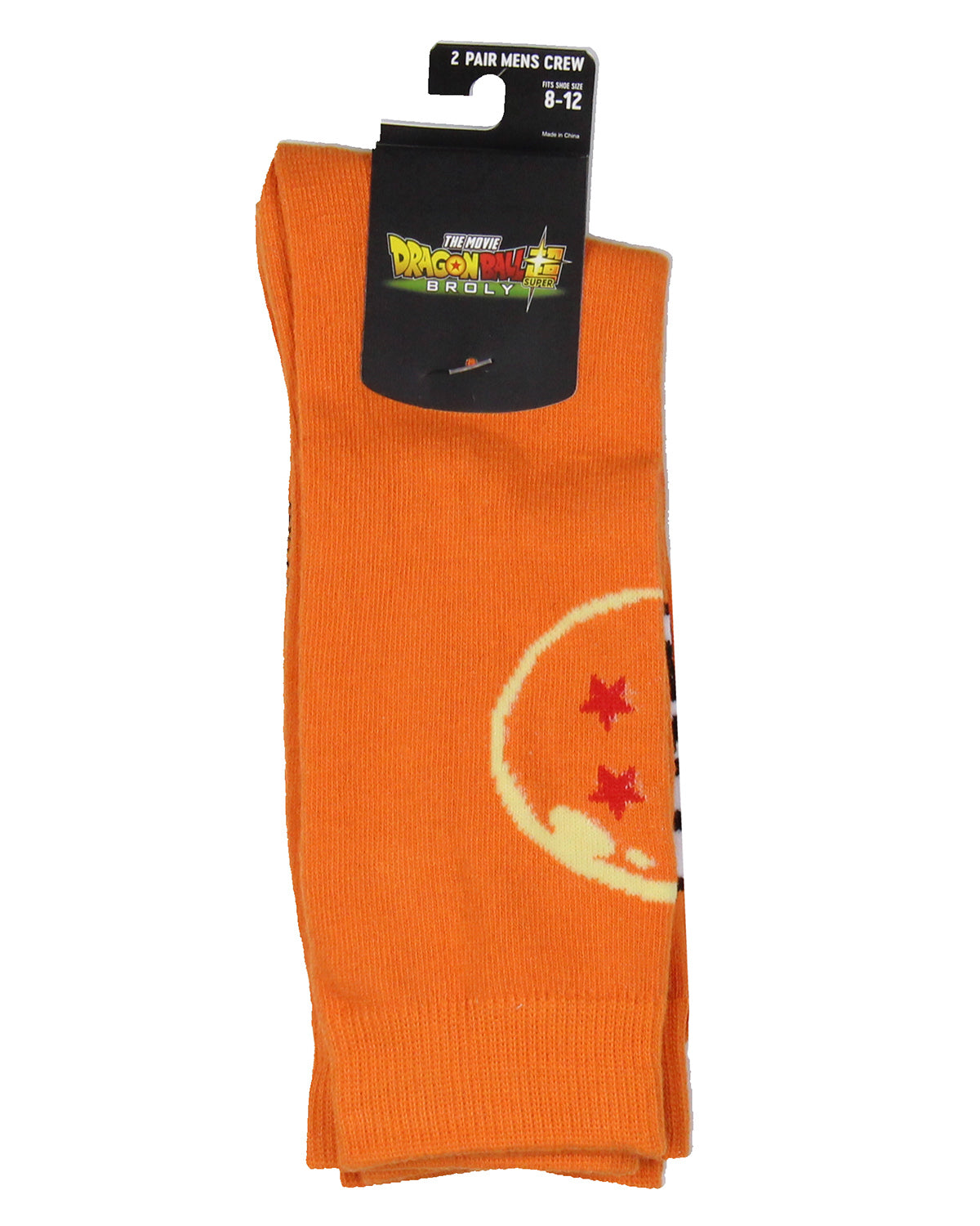 Dragon Ball Z 2-Pack Casual Novelty Goku Men's Crew Socks Shoe Size 8-12